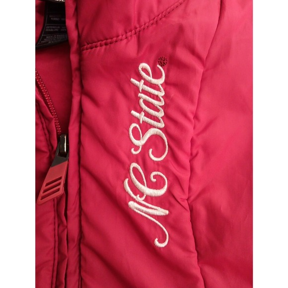 Adidas NC State Wolfpack Puffer Vest Red Womens Full Zip Embroidered Size S - Picture 4 of 9